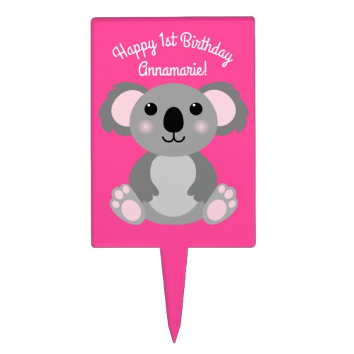 Koala Bear Cute Kid Birthday Party Cake Topper