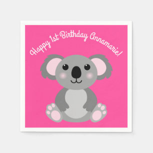 Koala Bear Cute Kid Birthday Party Napkins
