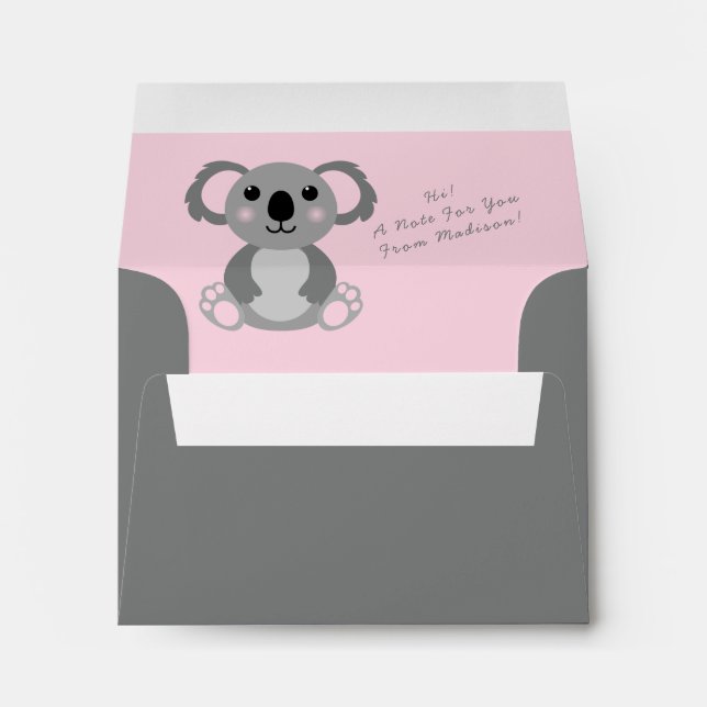Koala Bear Cute Kid's Envelope (Back (Bottom))