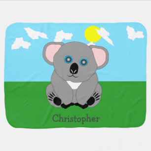 Koala Bear Design Just Add Name Baby Blanket
