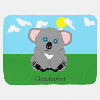 Koala Bear Design Just Add Name Baby Blanket