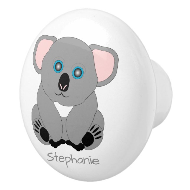 Koala Bear Design Personalised Ceramic Knob (Right)