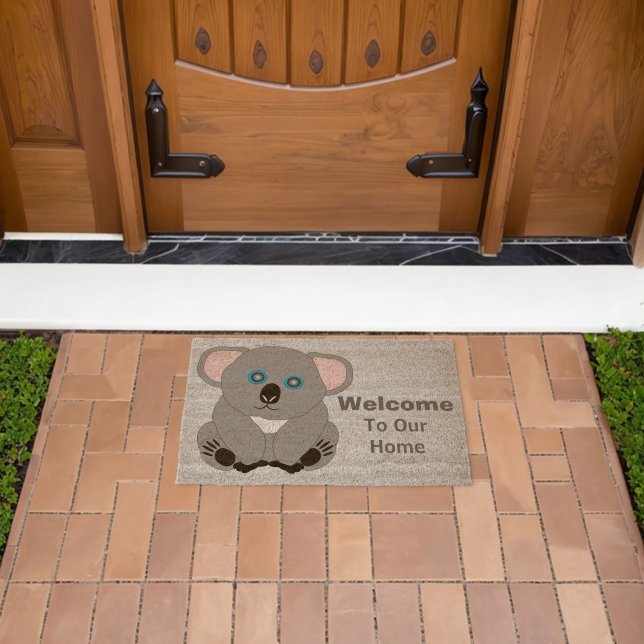 Koala Bear Design Personalised Fiber Doormat (Insitu (Outdoor))