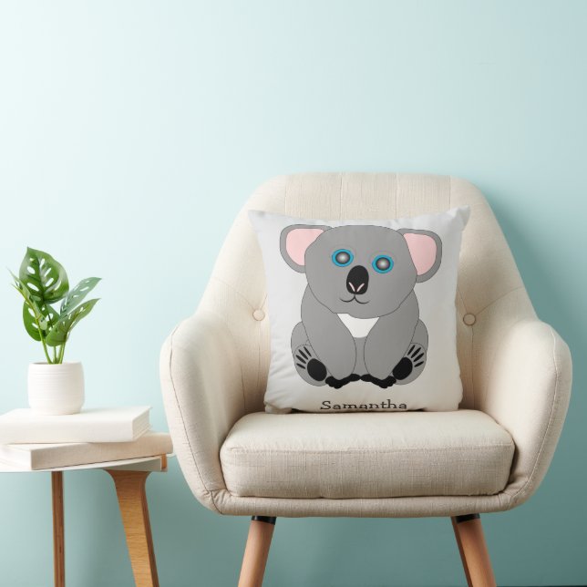 Koala Bear Design Personalised Throw Pillow (Chair)