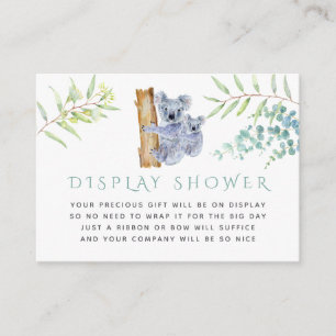 Koala Bear Eucalyptus Leaves Baby Display Shower Enclosure Card