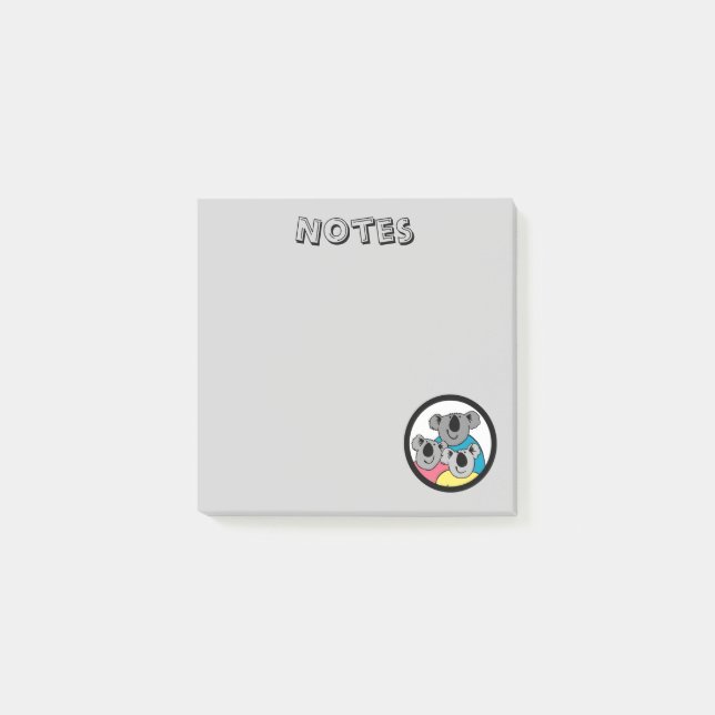 Koala Bear Family Post-It Notes (Front)