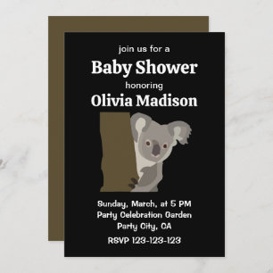 Koala Bear Gender Neutral Baby Shower Invitation