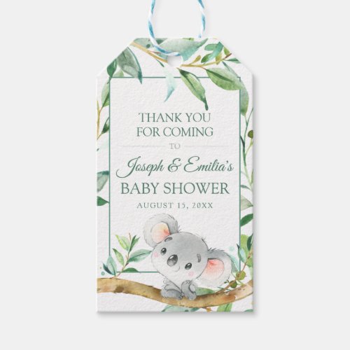 Koala Bear Gift Tags for Favors