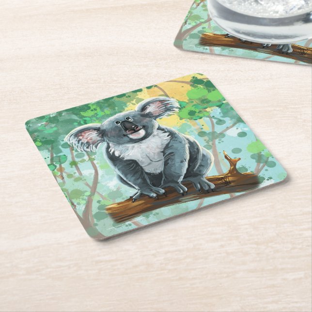 Koala Bear Gifts & Accessories Square Paper Coaster (Angled)