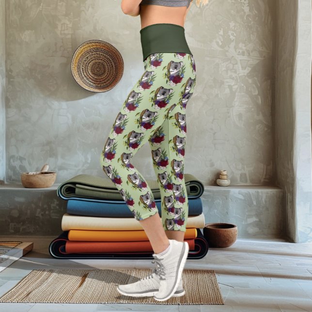 Koala Bear Green Capri Leggings (Creator Uploaded)