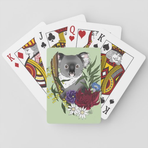 Koala Bear Green Poker Cards