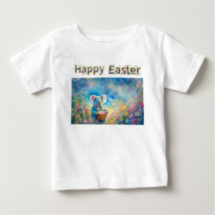 Koala bear holding a basket of Easter eggs Baby T-Shirt
