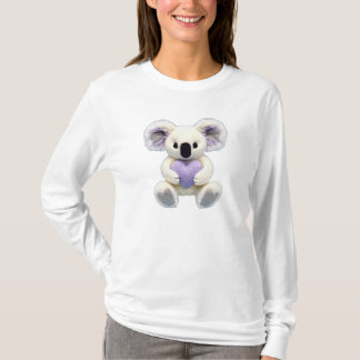 Koala Bear Hugging Lavender Violet Purple Heart T-Shirt