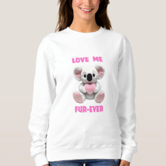 Koala Bear Hugging Pink Heart Valentine's Day Gift Sweatshirt
