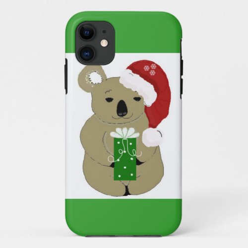 Koala Bear in a Santa Hat iPhone 11 Case