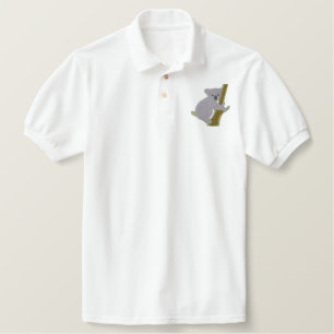 Koala Bear in a Tree ~ Embroidery Pattern Embroidered Polo Shirt