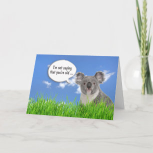 Koala Bear in Grass Humorous Birthday Card