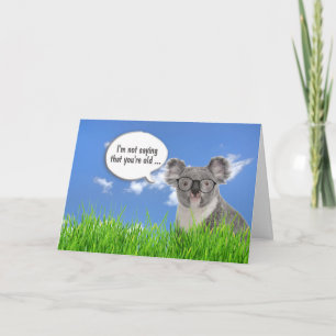 Koala Bear in Grass Humorous Birthday Card