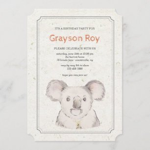 Koala Bear Invitation