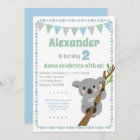 Koala Bear Invitation Cute Boy Birthday Party