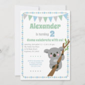 Koala Bear Invitation Cute Boy Birthday Party (Front)
