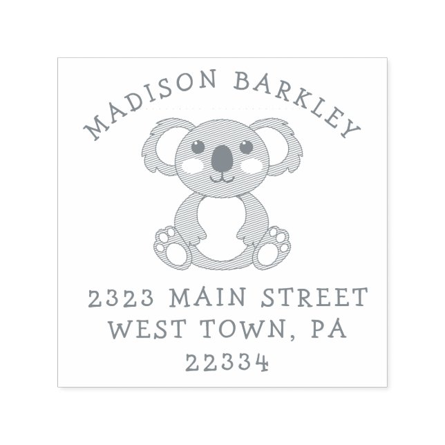Koala Bear Kid's Cute Return Address Stamp (Design)