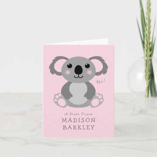 Koala Bear Kid's Cute Stationary Cards (Front)