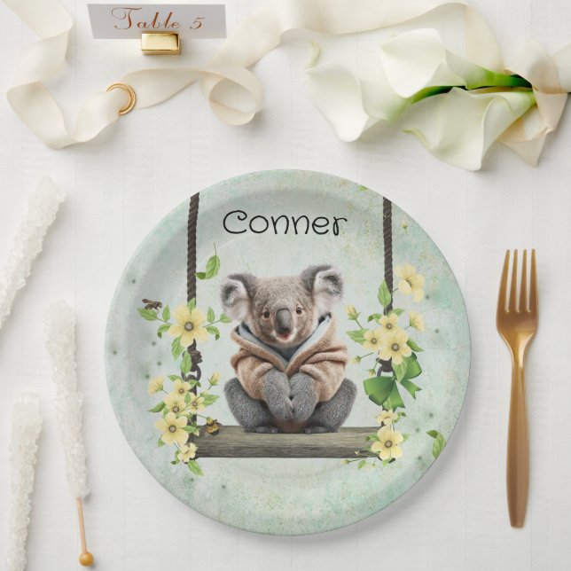 Koala Bear Kids Paper Plate (Wedding)