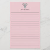 Koala Bear Kids Personalized Stationery (Front)