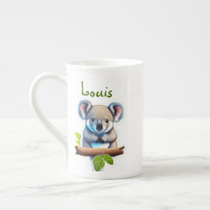 Koala bear on bamboo bone china mug