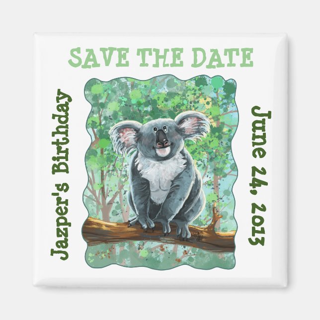 Koala Bear Party Center Magnet (Front)