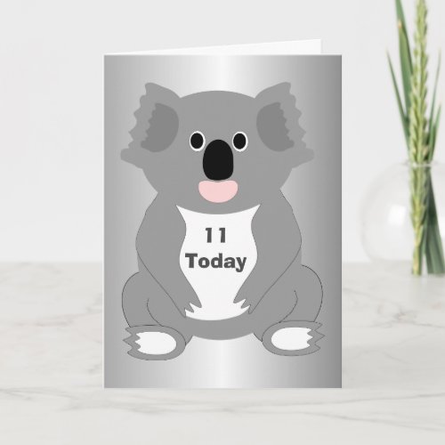 Koala Bear Personalised 11th Birthday Card