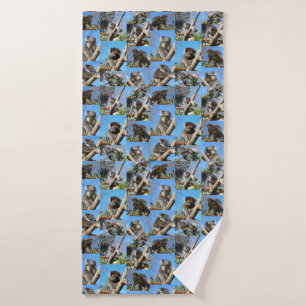 Koala Bear Photo Collage, Bath Towel