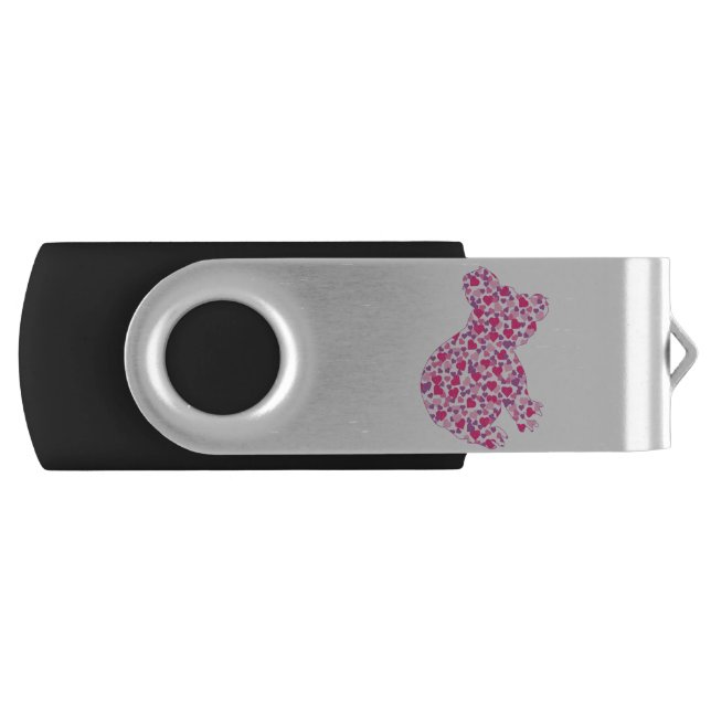 Koala-Bear-Pink-Hearts Flash Drive