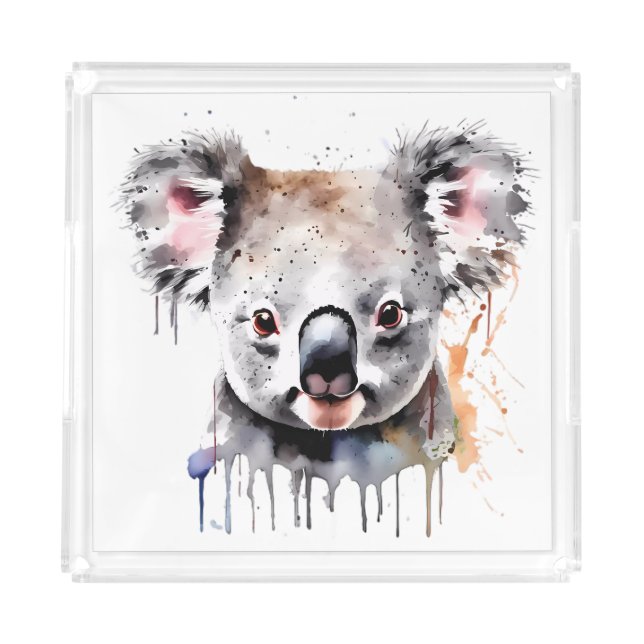 Koala Bear Portrait Acrylic Tray (Front)