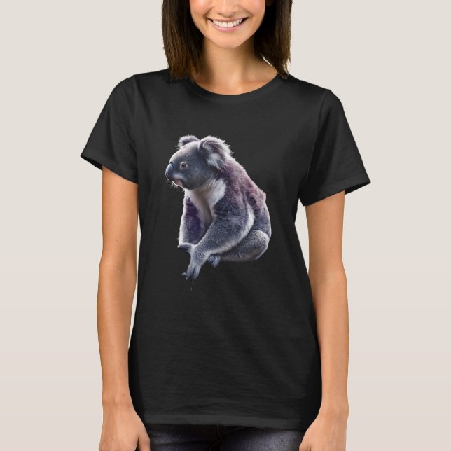 Koala Bear Portrait Artwork Wildlife Tropical Anim T-Shirt (Front)