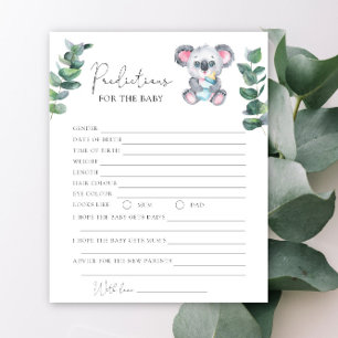 Koala bear - predictions and wishes for baby