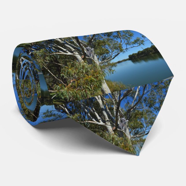 Koala Bear Sleeping In Gum Tree, Neck Tie (Rolled)