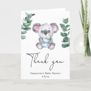 Koala bear thank you baby shower