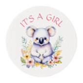 Koala Bear Themed Baby Shower It's a Girl Edible Frosting Rounds (Front)