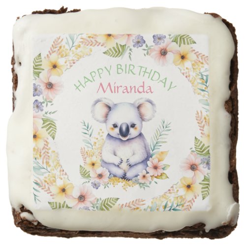 Koala Bear Themed Birthday Personalized Brownie