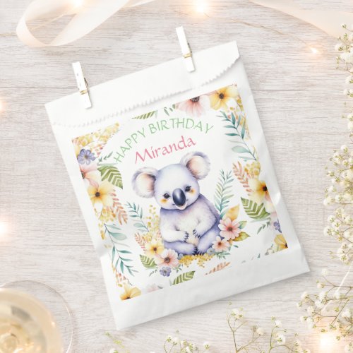 Koala Bear Themed Girls Happy Birthday Favor Bag