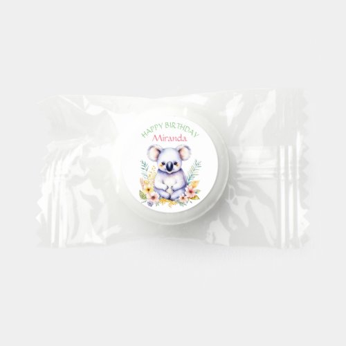 Koala Bear Themed Girls Happy Birthday Life Saver Mints