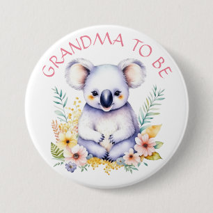 Koala Bear Themed Grandma to Be Baby Shower Button