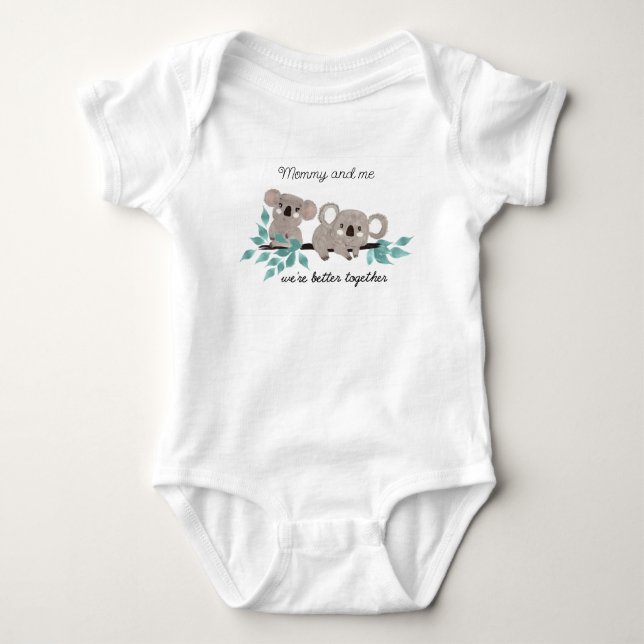 Koala Bear Water Color Baby Body Suit Baby Bodysuit (Front)