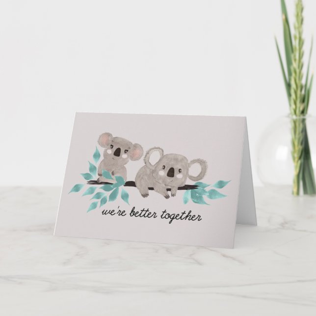 Koala Bear Water Color Greeting Card (Front)