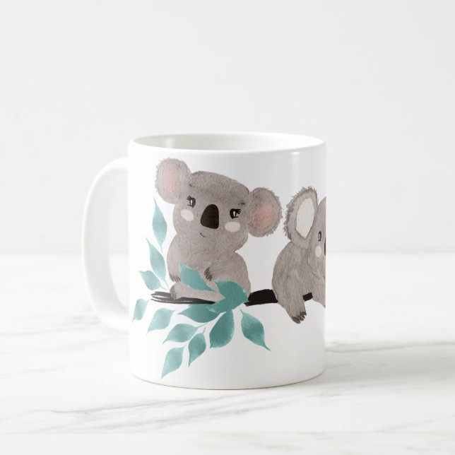 Koala Bear Water Color Painted Art Mug (Front Left)