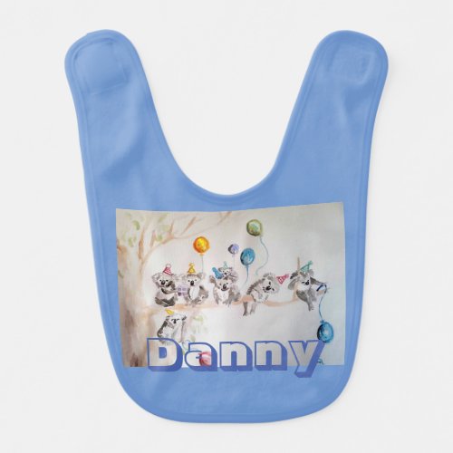 Koala Bear Watercolour Cute animal Baby Boy Bib