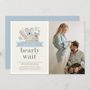 Koala Bear We Can Bearly Wait Couples Baby Shower  Invitation