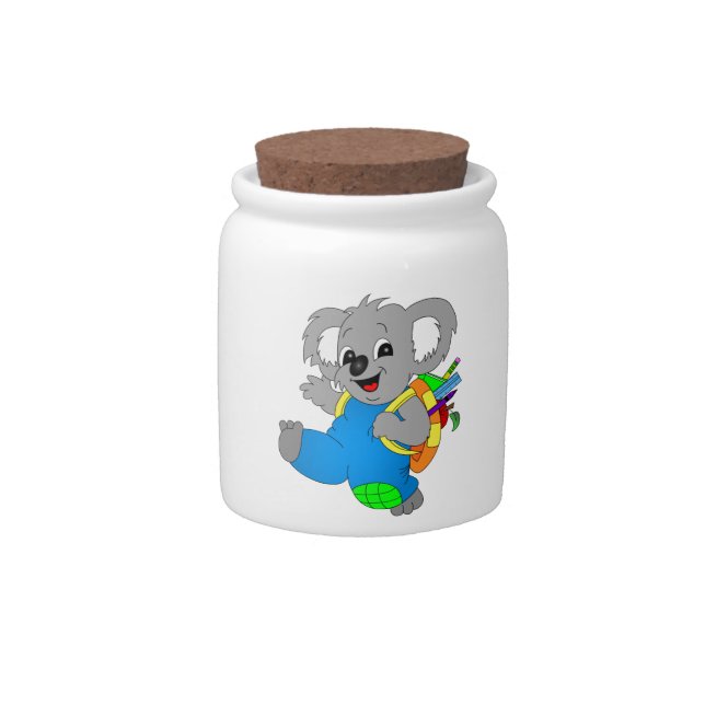 Koala Bear with backpack Candy Jar (Front)